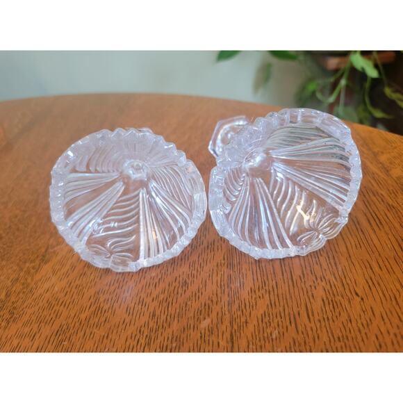 VTG Pair Anna Hutte Bleikristall Clear 24% Lead Crystal Candlesticks Germany - Picture 10 of 10